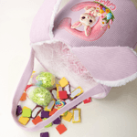 Personalized Cute Rabbit Corduroy Plush Bunny Ears Easter Basket with Name and Initial Happy Easter Egg Hunting Gift for Kids