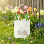 Personalisierte Frohe Ostern niedlichen Hasen Osterei Hasenohren Korb mit Namen Eierjagd Party Ostergeschenk für Jungen Mädchen