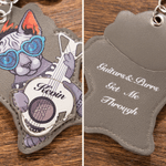 Personalized Cute Cat Guitar Pick Keychain with Name and Text Daily Use Birthday Gift for Guitar Cat Lovers