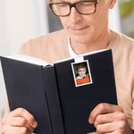 Personalized Stamp Design Photo Magnetic Bookmark Clip with Name Reading Tool Club Birthday Gift for Book Lovers Bookworms
