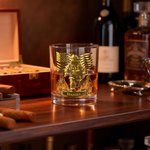 Vaso de Whisky de 10 oz Personalizado con Bandera Americana de Bombero con Base Gruesa y Nombre Día del Padre Día de los Veteranos Regalo para Bombero Militar