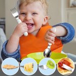 Personalized Cute Bunny Initial Safe Stainless Steel Fork Spoon Knife 3 Pcs Cutlery Set with Name and Case Back to School Birthday Gift for Boys Girls