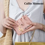 Callie Moment Personalized Birth Flower PU Leather Portable Wallet with Name and Card Holder Wedding Birthday Anniversary Gift for Women Girls