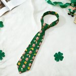 Personalised Gold Coin Beer Rainbow Clover Face Photos Soft Tie Novelty Accessory Saint Patrick's Day Father's Day Birthday Gift for Man
