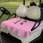 Personalized Cartoon Character Breathable Golf Cart Seat Cover with Name Club Team Birthday Gift for Golf Players Lovers