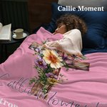 Callie Moment Personalized Watercolor Floral Cross Soft Throw Blanket with Name and Text Christmas Birthday Baptism Gift for Christian Friend