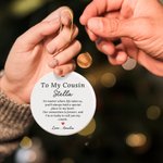 Personlig Til min fetter rødt hjerte hvitt rundt keramisk hengende ornament med navn og tekst Hjemmeinnredning Familiebursdag julegave til fetter