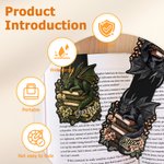 Personalized Vintage Book Floral Dragon Magnetic Bookmark Clip with Name Reading Accessory Daily Use Birthday Gift for Dragon Book Lovers