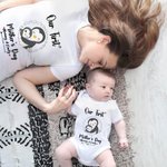 Personalised Cute Penguin Our First Mother's Day Mom and Baby Matching Shirt with Names Mother's Day Gift for New Mom Baby