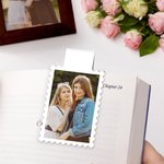 Personalized Stamp Design Photo Magnetic Bookmark Clip with Name Reading Tool Club Birthday Gift for Book Lovers Bookworms