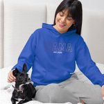 Personalized Cool Mom T-shirt Sweatshirt Hoodie with Gradient Title and Year Multicolor Available Mother's Day Gift for Mama Grandma