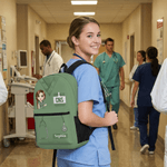 Personalizzato Cartoon Doctor Nurse Character Large School Bag con nome e titolo Nurse Week Appreciation Birthday Gift for Medical Staff (Regalo di compleanno per il personale medico)