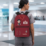 Personalizzato Cartoon Doctor Nurse Character Large School Bag con nome e titolo Nurse Week Appreciation Birthday Gift for Medical Staff (Regalo di compleanno per il personale medico)