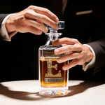 Personalized Vintage Initial Whiskey Decanter with Name Father's Day Anniversary Gift for Dad Husband Bartender
