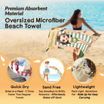 Personlig tegneseriefigur hurtigtørkende mikrofiber strandhåndkle med navn Daglig strandfest Gave til svømmevenner