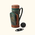 Personalisierte PU Leder graviert Monogramm Golf Tasche mit Zigarrenschneider Befeuchter Set Vatertag Hochzeit Geschenk für Golfliebhaber