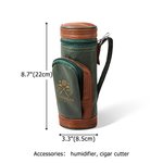 Personalisierte PU Leder graviert Monogramm Golf Tasche mit Zigarrenschneider Befeuchter Set Vatertag Hochzeit Geschenk für Golfliebhaber