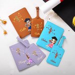 Personalisierte Cartoon Absolvent Horoskop Geburt Blume PU Leder Passport Holder mit Namen Reisezubehör Graduierung Geschenk für Absolventen Frauen