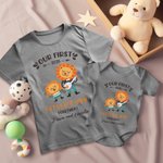 Camiseta de algodón 100% personalizada con el nombre del bebé Nuestro primer regalo del Día del Padre para el bebé papá