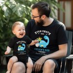 Personalizado lindo elefante 100% algodón bebé body camiseta a juego con el nombre Primer regalo del Día del Padre para papá bebé