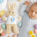 Personnalisé Aquarelle Cartoon Rabbit Initial T-shirt Peluche Bunny Jouet en peluche avec nom Cadeau de Pâques pour nouveau-nés enfants