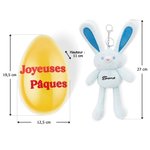 Porte-clés lapin extensible en peluche personnalisé avec nom et tetxte - Set d'œuf Pâques - Cadeau d'anniversaire Pâques pour les enfants