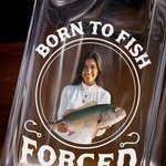 Decanter per whisky personalizzato con foto di Born to Fish, con nome e scatola di legno, regalo di compleanno e anniversario per gli amanti del whisky