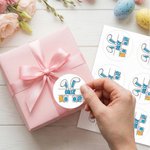 Personalised Cute Easter Bunny Ears Waterproof Stickers with Name Easter Day Gift Decoration Party Favors for Kids