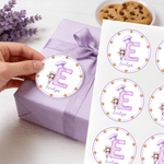 Personalized Chef Hat Cartoon Character Set of 2  Waterproof Baking Stickers Labels with Name and Initial   Party Favors for Baking Lovers Kids