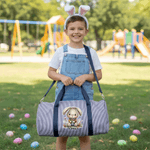 Personalized Cute Easter Bunny Large Capacity Travel Bag with Name and Shoulder Strap Travel Outing Easter Gift for Children Students