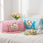 Personalized Cute Easter Bunny Large Capacity Travel Bag with Name and Shoulder Strap Travel Outing Easter Gift for Children Students