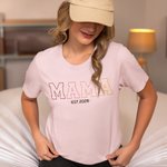 Personalized Cool Mom T-shirt Sweatshirt Hoodie with Gradient Title and Year Multicolor Available Mother's Day Gift for Mama Grandma