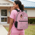 Personalizzato Cartoon Doctor Nurse Character Large School Bag con nome e titolo Nurse Week Appreciation Birthday Gift for Medical Staff (Regalo di compleanno per il personale medico)