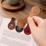 Personalised Floral Leather Magnetic Bookmark Clip with Initials Reading Stationery Supplies Birthday Gift for Bookworms Book Lovers