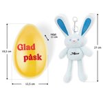 Personlig stor påskägg med namn och hängande mjuk kanin mjukisdjur perfekt påskpresent för pojke och flicka