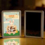 Personalized Easter-Themed Cute Bunny LED Mirror Photo Frame with Name Home Decor Easter Gift for Kids Teenagers