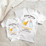 Personalizado lindo elefante 100% algodón bebé body camiseta a juego con el nombre Primer regalo del Día del Padre para papá bebé