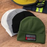 Gorro Bordado Personalizado Bandera Americana Linea Roja Suave con Nombre Uso Diario Regalo de Cumpleaños para Bomberos Bomberos Voluntarios