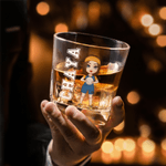 Personalisierte Volleyball Cartoon Charakter Whiskey Dekanter mit Namen Geburtstag Vatertag Geschenk für Volleyball-Liebhaber Mann Frau