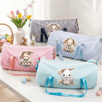 Henkilökohtainen söpö pääsiäispupu suuri kapasiteetti Travel Bag nimi ja olkahihna Travel Outing pääsiäinen lahja lapsille opiskelijoille