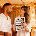 Personlig 1-5 foto byggkloss pussel med text inredning gåva för par vän familj födelsedag jubileum