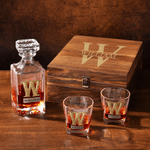 Personalized Vintage Initial Whiskey Decanter with Name Father's Day Anniversary Gift for Dad Husband Bartender