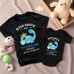 Personalizado lindo elefante 100% algodón bebé body camiseta a juego con el nombre Primer regalo del Día del Padre para papá bebé