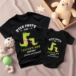 Camiseta de algodón 100% personalizada con el nombre del bebé Nuestro primer regalo del Día del Padre para el bebé papá