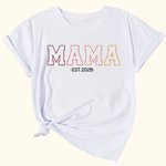 Personalized Cool Mom T-shirt Sweatshirt Hoodie with Gradient Title and Year Multicolor Available Mother's Day Gift for Mama Grandma