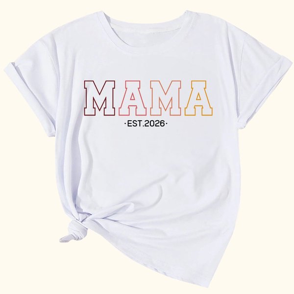 Personalized Cool Mom T-shirt Sweatshirt Hoodie with Gradient Title and Year Multicolor Available Mother's Day Gift for Mama Grandma