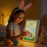 Personalized Easter-Themed Cute Bunny LED Mirror Photo Frame with Name Home Decor Easter Gift for Kids Teenagers