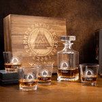 Personalised Viking Runes Whiskey Decanter with Name Father's Day Anniversary Gift for Dad Husband Bartender