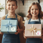Chapeau de Chef Personnalisé Personnage de Dessin Animé Lot de 2 Etiquettes de Pâtisserie Imperméables avec Nom et Initiales Faveurs de Fête pour les Enfants Amoureux de la Pâtisserie