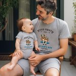 Personalizado lindo elefante 100% algodón bebé body camiseta a juego con el nombre Primer regalo del Día del Padre para papá bebé